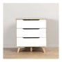 Commode VANKKA 3 Tiroirs - Chêne et Blanc