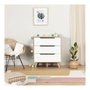 Commode VANKKA 3 Tiroirs - Chêne et Blanc