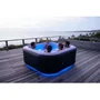 SunSpa AC02-LED - Spa gonflable carré 6 places avec bandeau LED, 130 micro-jets, température jusqu'à 40°C, 185 x 65 cm - Inclus filtre et accessoires