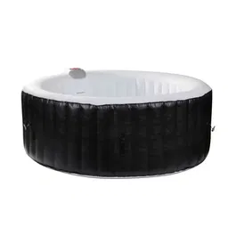 Sunspa AF01 - Spa gonflable rond 6 places, 208 x 65 cm, avec filtre, couverture, tapis et cadenas - 130 micro-jets, chauffe à 40°C