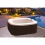 Sunspa Spa gonflable carré 4 places AC01-LED avec bandeau LED, 130 micro-jets, chauffe à 40°C - 157 x 67 cm - Livré avec filtre, cadenas, tapis et couverture
