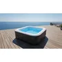 SunSpa Spa gonflable AC02 - 185 x 65 cm - Carré 6 places avec 130 micro-jets, chauffage jusqu'à 40°C, filtre, tapis et couverture