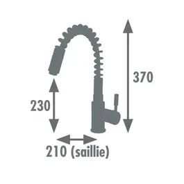 Edouard Rousseau Mitigeur d'Évier TIKI Chromé avec Douchette Extractible - Laiton, Cartouche Céramique, Flexible 1.5m