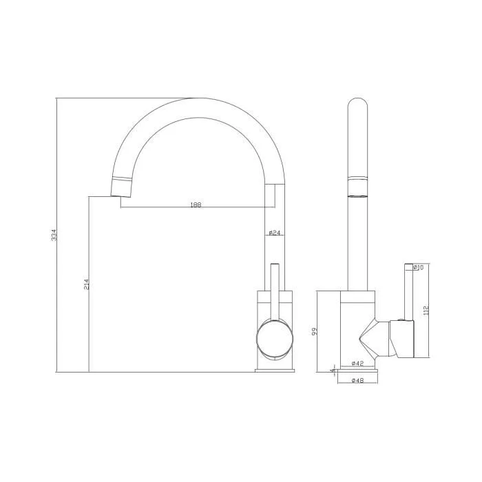 Edouard Rousseau Robinet Mitigeur de Cuisine Köben Or Rose - Bec Mobile, Cartouche Céramique 35 mm, Aérateur Économiseur d'Eau, Embase 48 mm