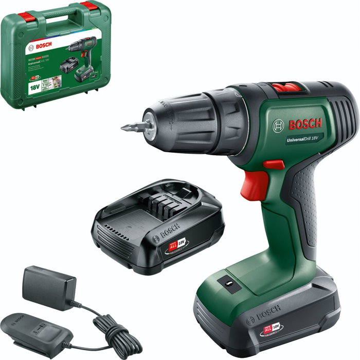 Bosch UniversalDrill 18V - 2x1.5Ah - Coffret de transport Bosch UniversalDrill 18V - 2x1.5Ah - Coffret de transport