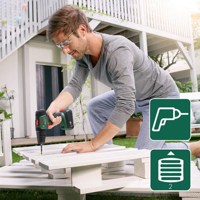 Bosch UniversalDrill 18 Perceuse-visseuse sans-fil (2x1,5Ah + chargeur + coffret)