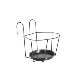 Artevasi Porte-pot de balcon avec soucoupe - Gris anthracite - 25 x 25 cm