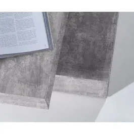 Coffee Table Basse Pivotante COFFEE en Panneau de Particules - Décor Béton Gris Clair - 2 Plateaux, 78x78 cm (91x91 cm pivotés) - Salon Classique et Intemporel