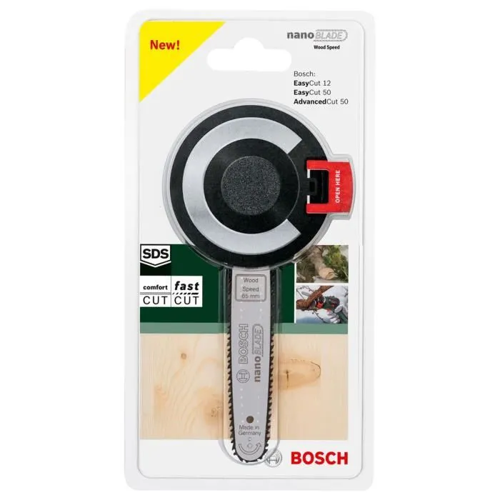 Bosch Lame Nanoblade Wood Speed 65 - Technologie NanoBlade pour sciage précis du bois et plastique, zéro entretien, changement rapide
