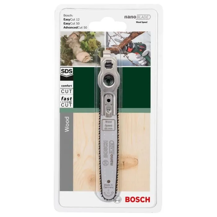 Bosch Lame Nanoblade Wood Speed 65 - Technologie NanoBlade pour sciage précis du bois et plastique, zéro entretien, changement rapide