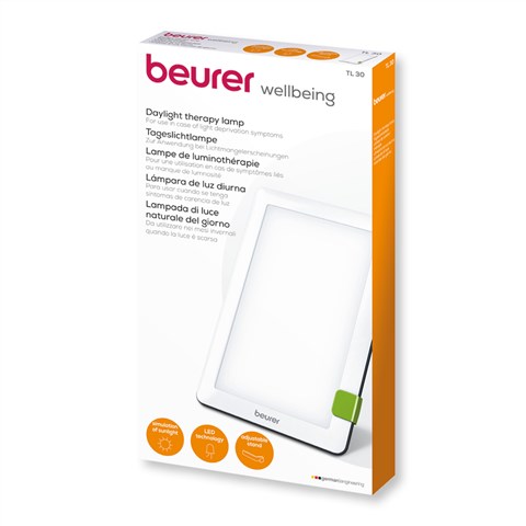 Beurer TL-30 Lampe de luminothérapie LED à lumière diurne réglable pour bureau et voyage - Compacte, utilisation horizontale et verticale