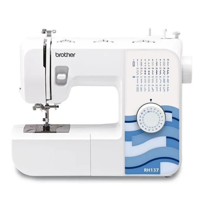 Brother RH-137 - Machine à coudre mécanique avec 6 griffes d'entraînement, 37 fonctions, coupe-fil manuel, éclairage LED et bras libre