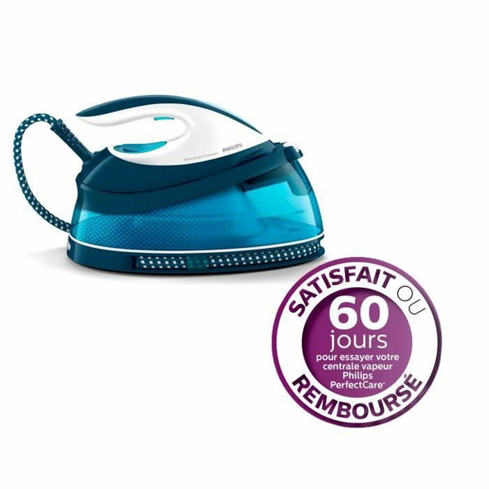 Philips Centrale Vapeur PerfectCare Compact GC7840/20 Bleu/Blanc Philips Centrale Vapeur PerfectCare Compact GC7840/20 Bleu/Blanc