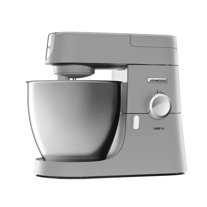 Kenwood Chef XL Robot Pâtissier KVL4110S - Mouvement Planétaire, Bol Inox 6,7 L, 1200W, Blender Inclus, Silver