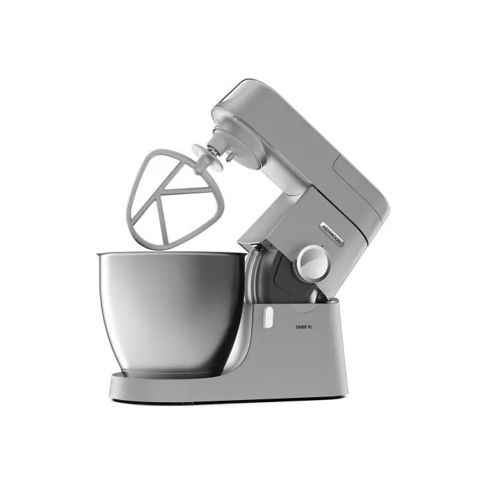 Kenwood Chef XL Robot Pâtissier KVL4110S - Mouvement Planétaire, Bol Inox 6,7 L, 1200W, Blender Inclus, Silver