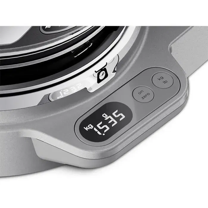 Kenwood Robot Pâtissier Chef Titanium KVC85.124.SI - 2 bols inox 3,5L et 5L avec balance intégrée 6kg et blender 1,8L - Mouvement planétaire