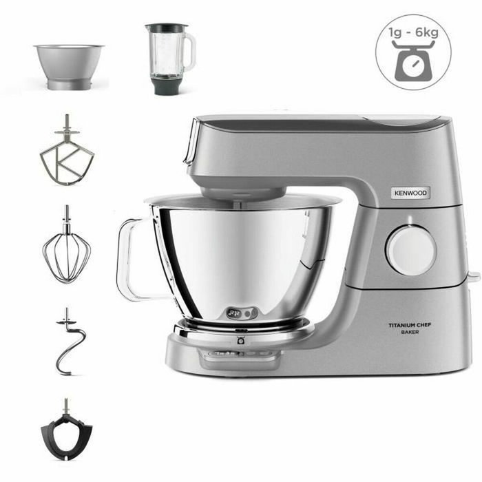 Kenwood Titanium Chef Baker KVC85.124.SI, Argenté, 1200 W, 2 bols inox (5L et 3,5L) Kenwood Titanium Chef Baker KVC85.124.SI, Argenté, 1200 W, 2 bols inox (5L et 3,5L)