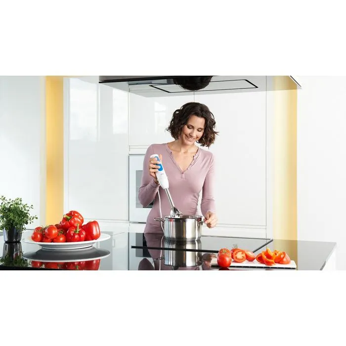 Braun Mixeur Plongeant MQ3045WH avec 2 Hachoirs - Blanc et Bleu