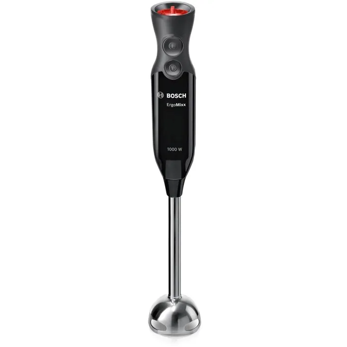 Bosch Mixeur plongeant MS6CB61V1 ErgoMixx, 1000 W, 12 vitesses + turbo, système de mise sous vide Fresh Vacuum, bol mixeur, 4 lames inox, noir