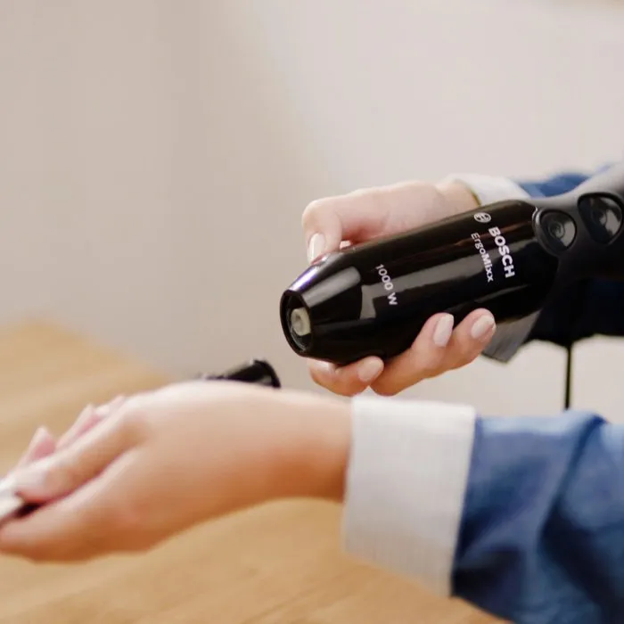 Bosch Mixeur plongeant MS6CB61V1 ErgoMixx, 1000 W, 12 vitesses + turbo, système de mise sous vide Fresh Vacuum, bol mixeur, 4 lames inox, noir