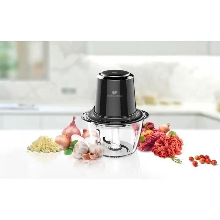 Continental Edison Hachoir CEMH01 Bol Verre 1.2L Puissance 350W Lames Inox Continental Edison Hachoir CEMH01 Bol Verre 1.2L Puissance 350W Lames Inox