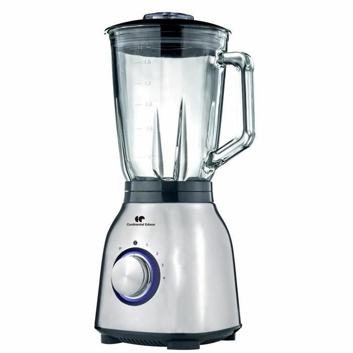 Continental Edison CEBL1000IN Blender Inox 1000W avec Bol en Verre 1,5L Continental Edison CEBL1000IN Blender Inox 1000W avec Bol en Verre 1,5L