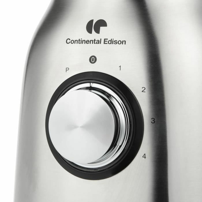 Continental Edison CEBL1000IN Blender Inox 1000W avec Bol en Verre 1,5L Continental Edison CEBL1000IN Blender Inox 1000W avec Bol en Verre 1,5L