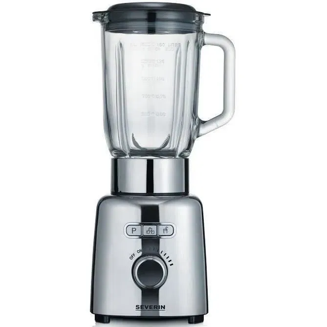 Severin SM3710 Blender 1000 W - Pichet en verre 1.5 L, fonction Pulse et Smoothie, 6 lames inox, design inox, régulation de vitesse, anti-glisse Severin SM3710 Blender 1000 W - Pichet en verre 1.5 L, fonction Pulse et Smoothie, 6 lames inox, design inox, régulation de vitesse, anti-glisse