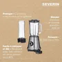 Severin SM3737 Blender 2 en 1 Multifonction - Mixeur et Blender à Smoothie 500W - Bol en Verre 1 L avec Bouteille 600 ml Inclus