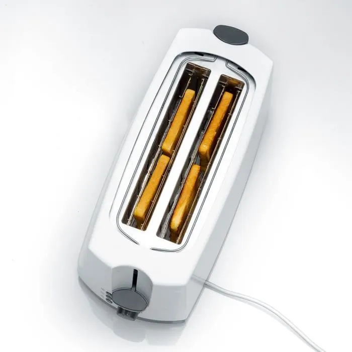 Severin AT2234 Grille-pain 2 fentes longues 4 tranches, Fonction Décongélation, Support Viennoiseries