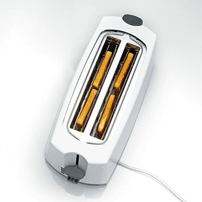 Severin AT 2234 Grille-pain 2 fentes longues, 1400 W, Blanc/gris Severin AT 2234 Grille-pain 2 fentes longues, 1400 W, Blanc/gris