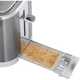 Russell Hobbs Grille-Pain Geo Steel - Métal texturé - 1640 W - Fonctions Lift'n Look, Réchauffage, Décongélation