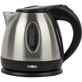 H.Koenig Bouilloire électrique BO12 1.2 L Inox - 1630 W, rotation 360°, couvercle articulé, signal lumineux