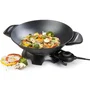 Domo DO8708W Wok électrique 5 litres 35.5 cm - Noir - Thermostat réglable, revêtement antiadhésif, couvercle en verre, garantie 2 ans