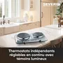 Severin K1014 Plaque de cuisson posable 2 foyers en fonte 2500W, Diametre 15 et 18 cm, Thermostat ajustable
