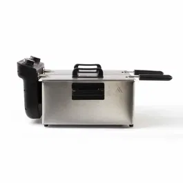 Livoo DOC217 Friteuse Double 2 cuves 3 L Inox 3300W Noir et Gris - 1.6 kg de frites, Thermostats réglables 190°C