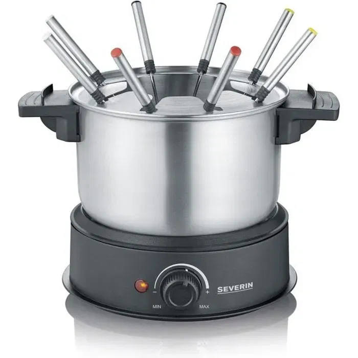Severin FO2473 Fondue Électrique 1.4L, 1500W, Thermostat Réglable, Pour 8 Personnes, Caquelon Inox Amovible Lavable au Lave-Vaisselle Severin FO2473 Fondue Électrique 1.4L, 1500W, Thermostat Réglable, Pour 8 Personnes, Caquelon Inox Amovible Lavable au Lave-Vaisselle