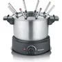 Severin FO2473 Fondue Électrique 1.4L, 1500W, Thermostat Réglable, Pour 8 Personnes, Caquelon Inox Amovible Lavable au Lave-Vaisselle