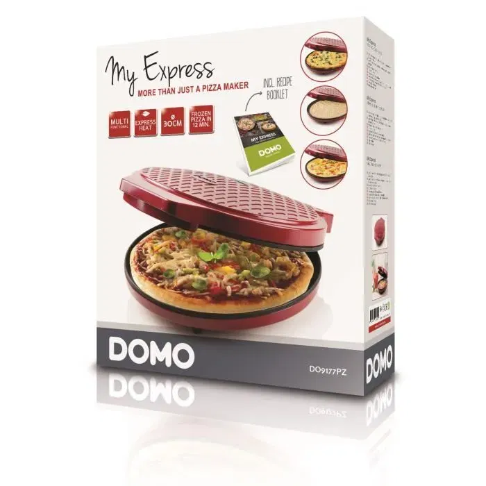 Domo Four à Pizza My Express - Four électrique de comptoir 1450 W avec Minuterie et Température Variable - Rouge