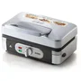 Domo DO9136C Gaufrier Multifonction Inox 1000W avec 3 Jeux de Plaques pour Croques, Gaufres et Grillades