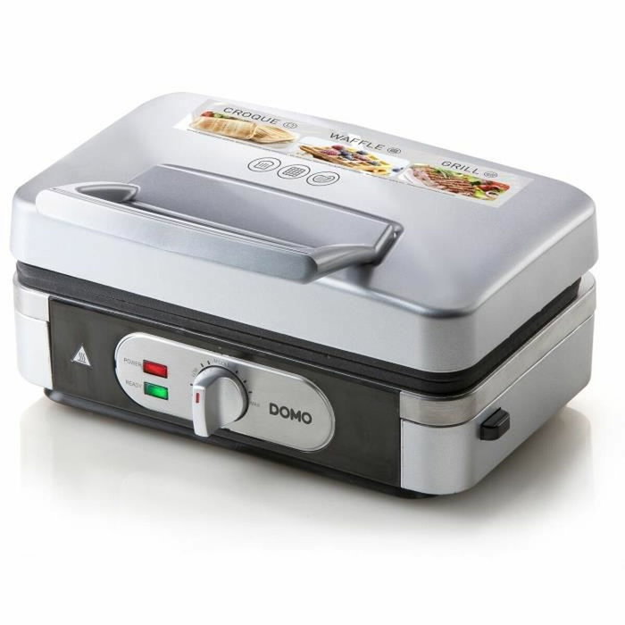 Domo DO9136C Gaufrier multifonction Inox avec 3 jeux de plaques