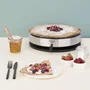 HKoenig KREP29 Crêpière électrique 33 cm, revêtement anti-adhésif, thermostat 230°C, 1300W, bandeau inox, pour crêpes salées ou sucrées