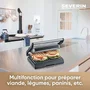 Severin KG2394 - Grill électrique 800W, Plaques antiadhésives, Surface cuisson 23 x 14.5 cm, pour viandes, paninis, légumes, Design compact