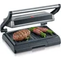Severin KG2394 - Grill électrique 800W, Plaques antiadhésives, Surface cuisson 23 x 14.5 cm, pour viandes, paninis, légumes, Design compact