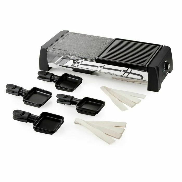 Domo Raclette Grill et Pierre à cuire DO9190G, 8 personnes, 1200W, Noir