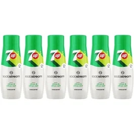 Sodastream Concentrés 7UP - Lot de 6 Bouteilles de 440ml - Préparation jusqu'à 54L de Boissons Gazeuses - Saveur Citron-Lime
