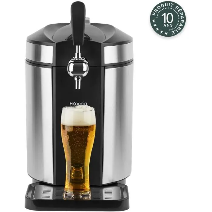 Hkoenig BW1880 Tireuse à bière 5L, Température réglable 2°C à 12°C, Compatible tous fûts, Inox, Refroidissement intégré Hkoenig BW1880 Tireuse à bière 5L, Température réglable 2°C à 12°C, Compatible tous fûts, Inox, Refroidissement intégré