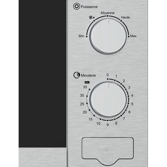 Oceanic MO20S - Micro-ondes Monofonction 700W, Capacité 20L, Argent, Dimensions L45 x H24 x P32.1 cm