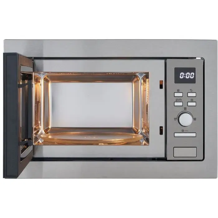 CONTINENTAL EDISON CEMO25GE2 Micro-ondes Gril Encastrable Argent 25L - 900W, Gril 1000W - L59.5 x H38.8 x P40 cm