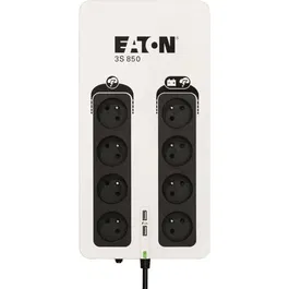 Eaton Onduleur 3S 850VA/510W avec Parafoudre et Multiprise 8 Prises FR (4 Ondulées) - Ports USB et Protection Ligne Téléphone/Internet